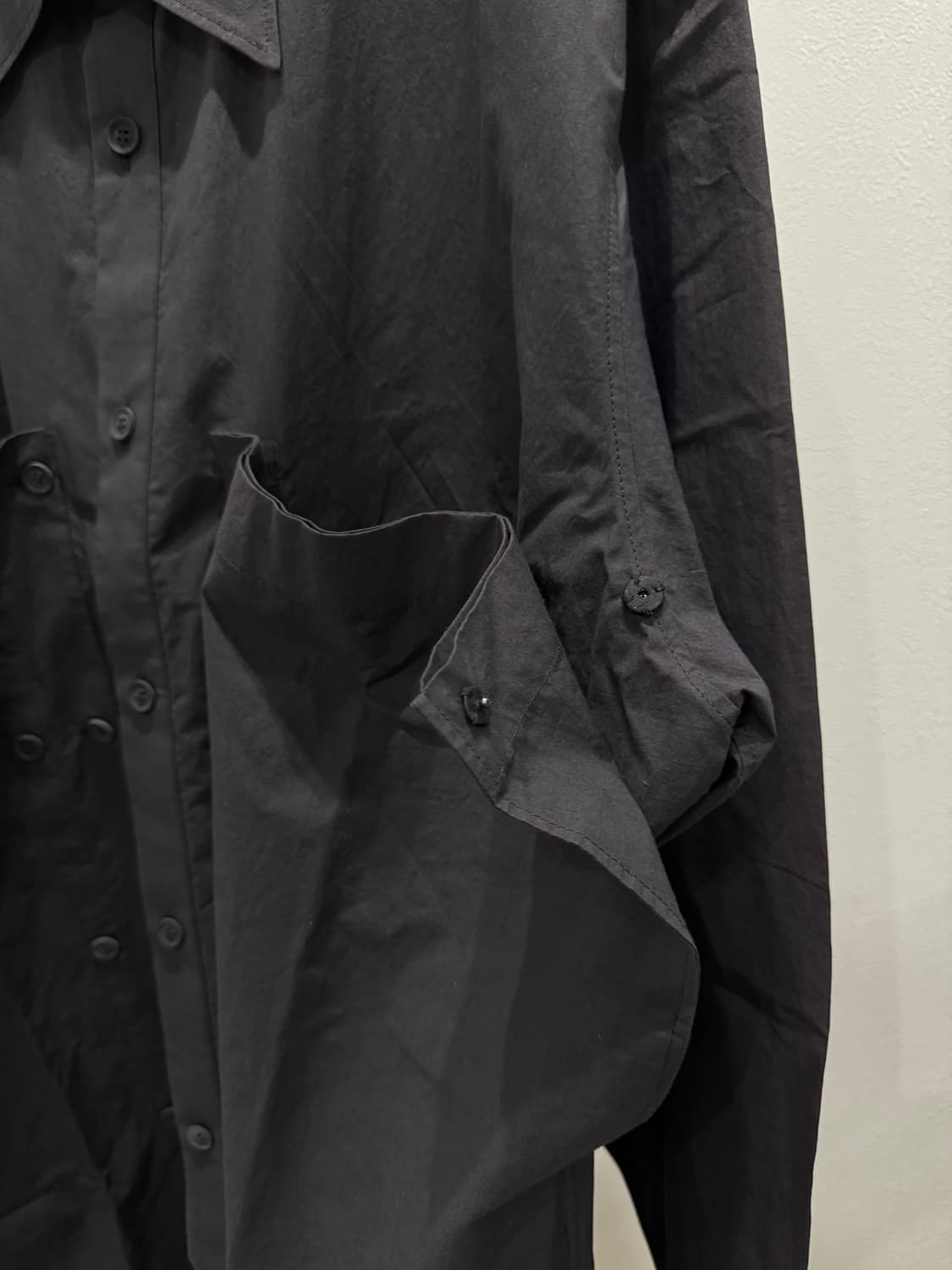 요지야마모토 뿌르옴므 18aw 3D포켓 레이어드 롱 셔츠 상품이미지4