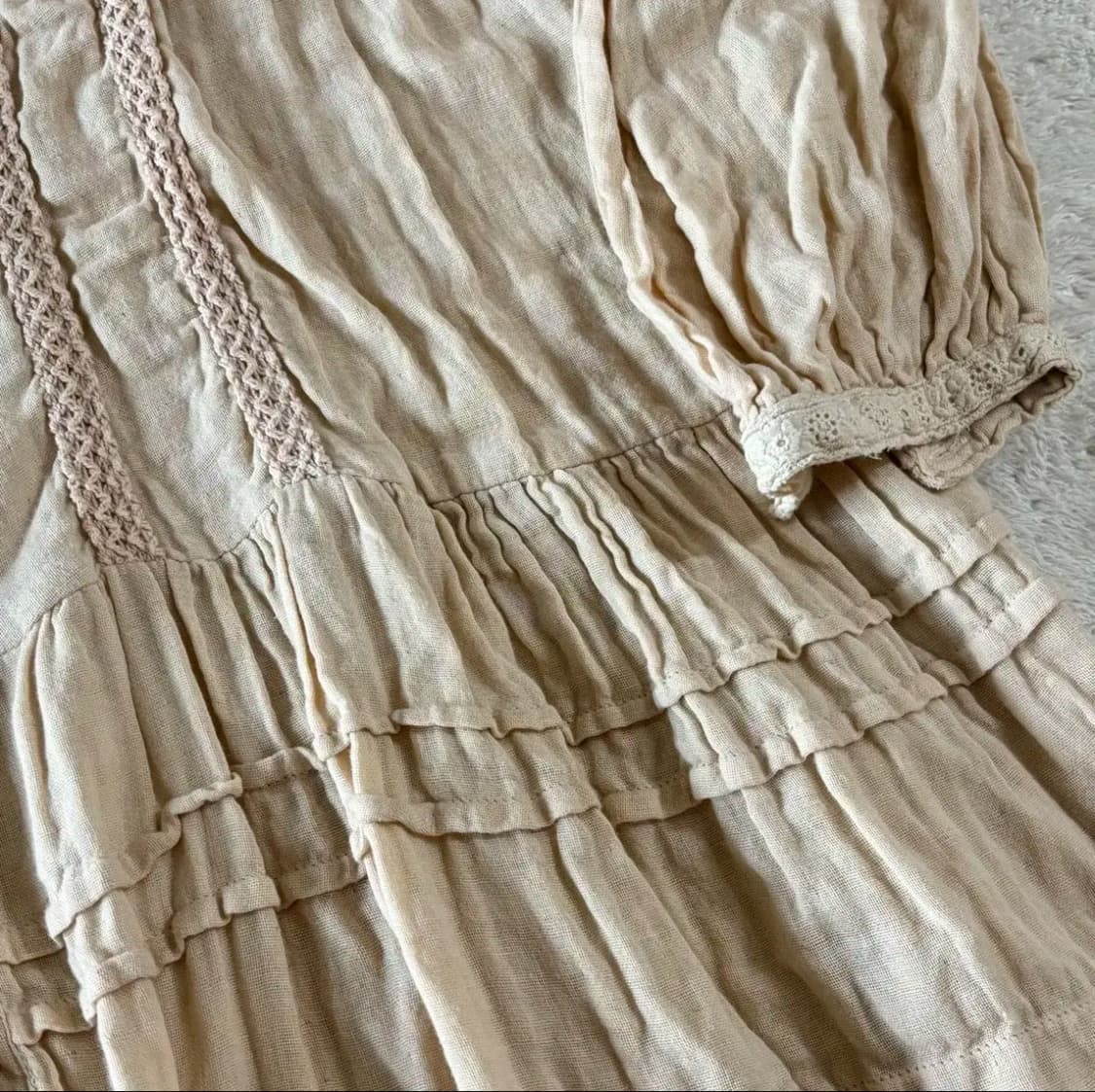 일본빈티지 모리걸 하구미 Agneau 프릴 원피스 상품이미지3