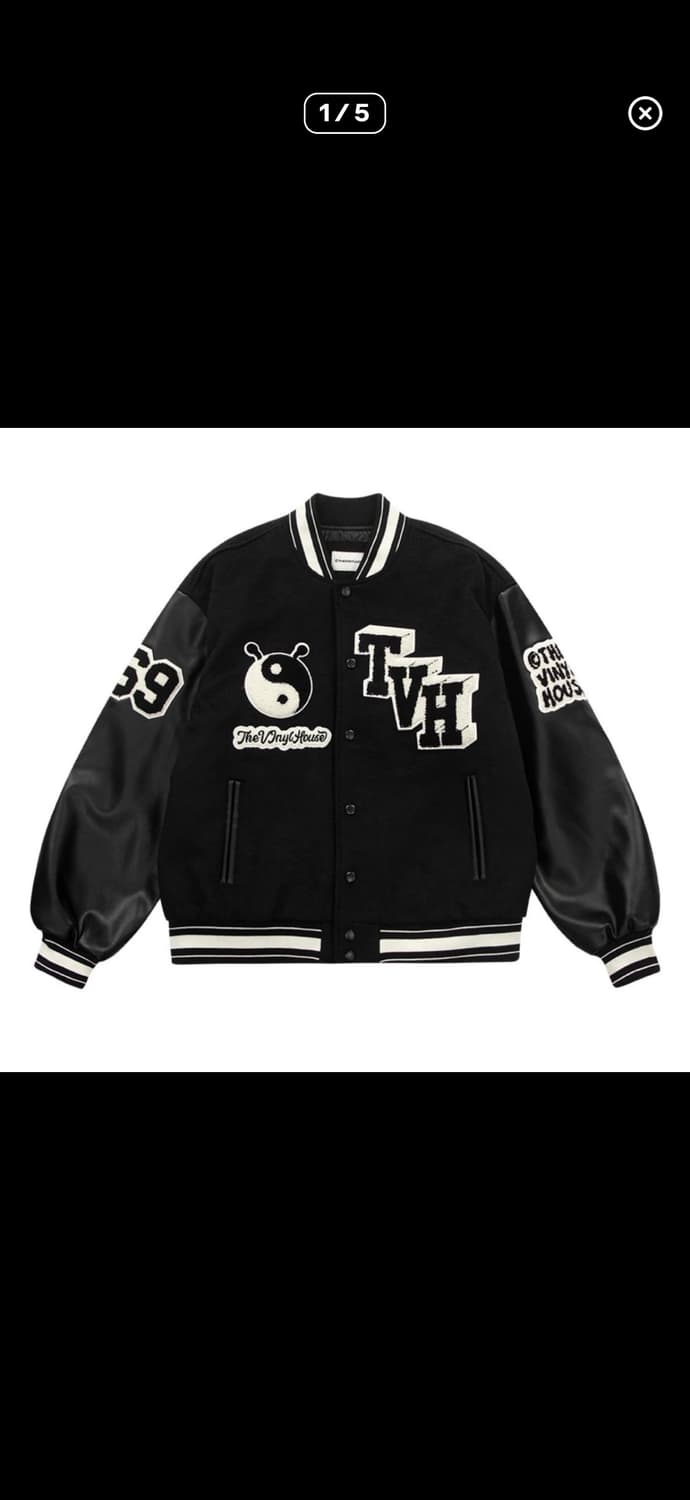 더바이닐하우스 바시티 자켓 블랙 M 상품이미지1