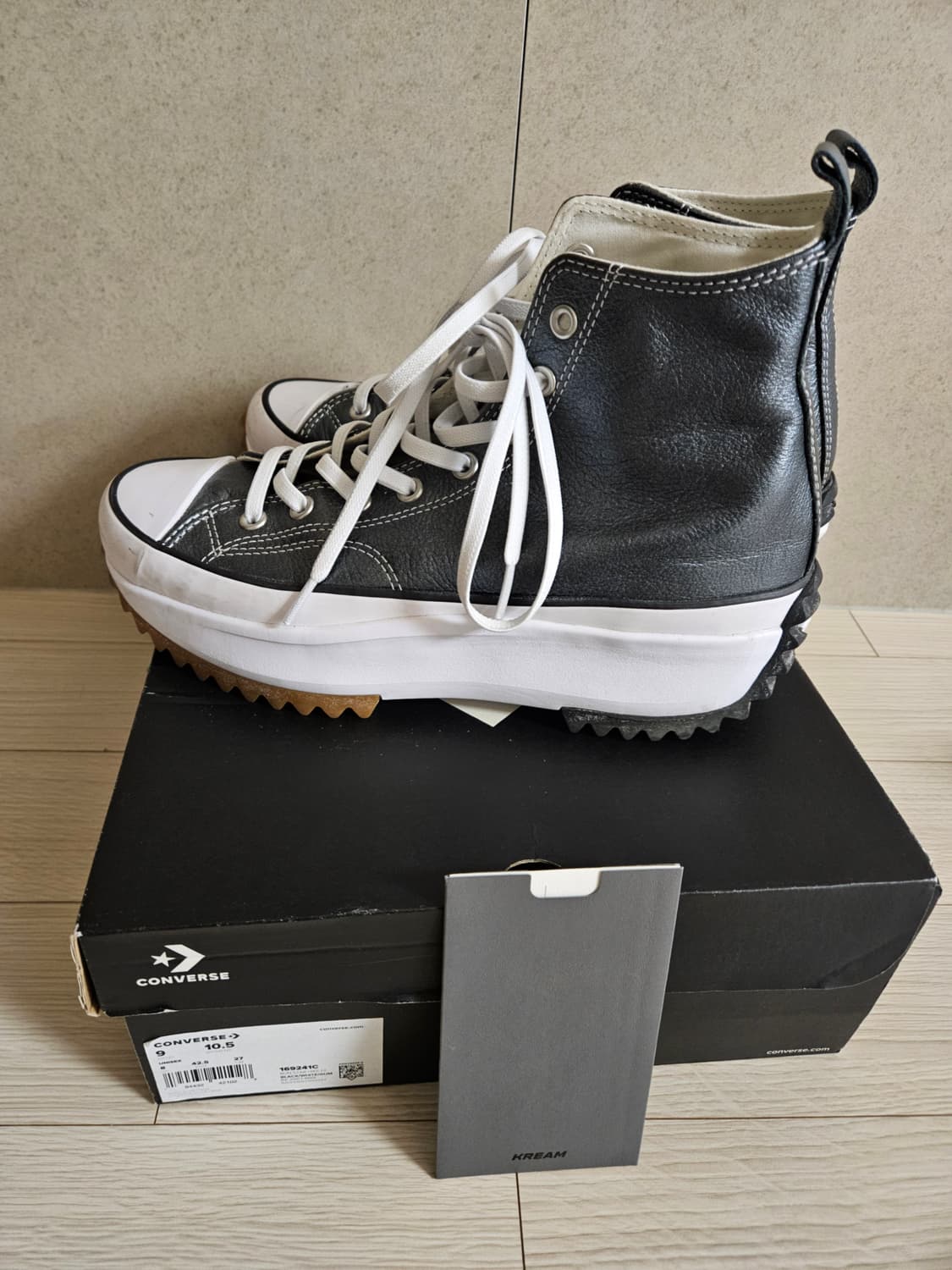 [270] 컨버스 런스타 하이크 하이 메탈릭 클래식(가죽) 블랙 상품이미지2