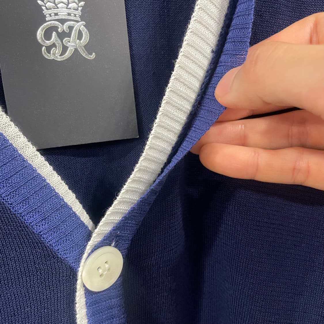 [택포](새상품)글로버올 가디건 네이비 L 상품이미지3