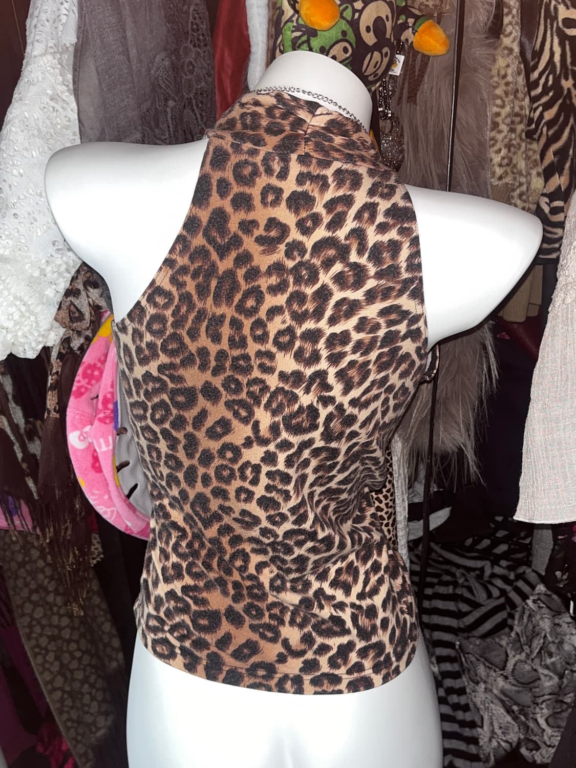 y2k 오네갸루 레오파드 홀터탑 상품이미지2