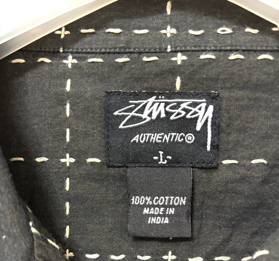 00s 스투시 Authentic 실 스티치 패턴 반팔 셔츠 L. 상품이미지6