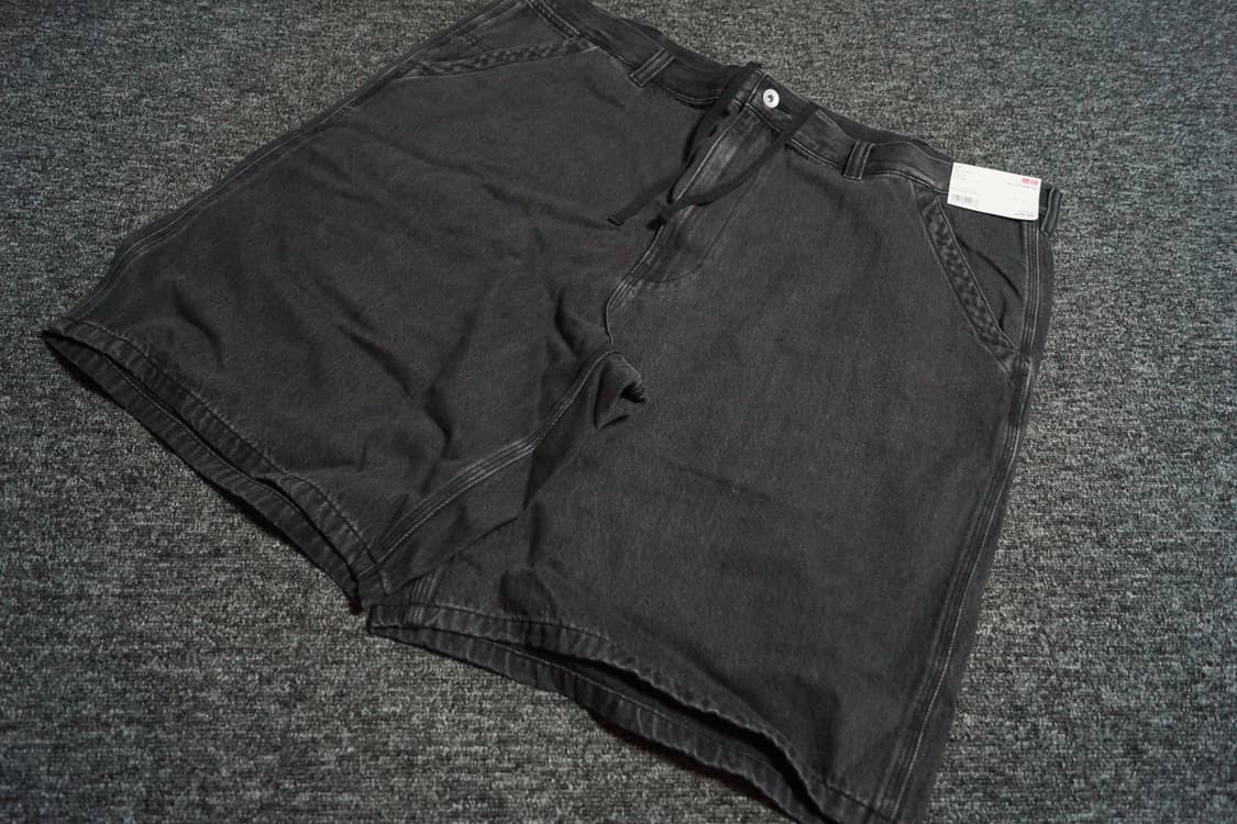 (4XL) 유니클로 데님 워크 쇼트 팬츠 다크그레이 상품이미지1