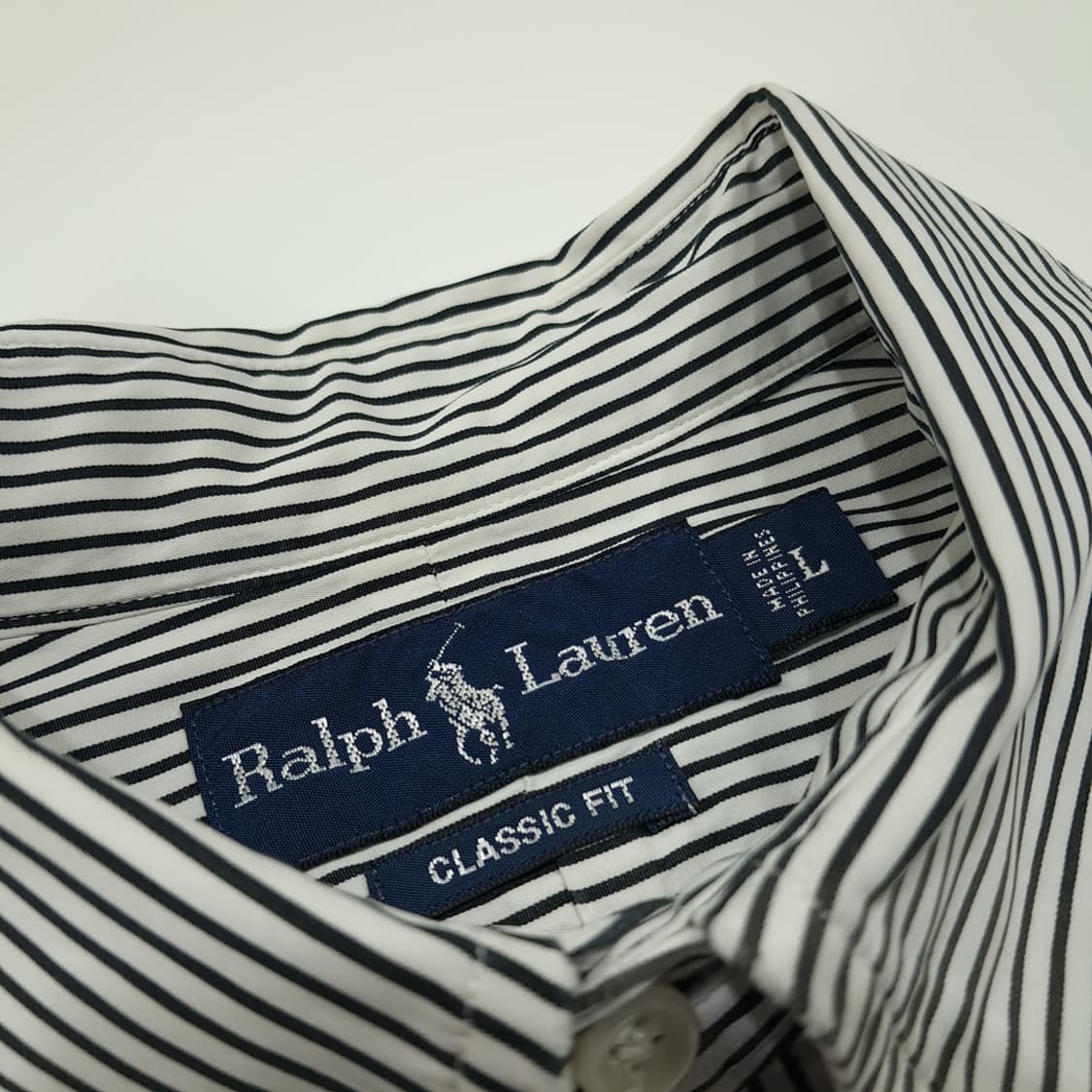 CL244 L 폴로 00s 필리핀판 면 스트라이프 셔츠 남방 상품이미지3