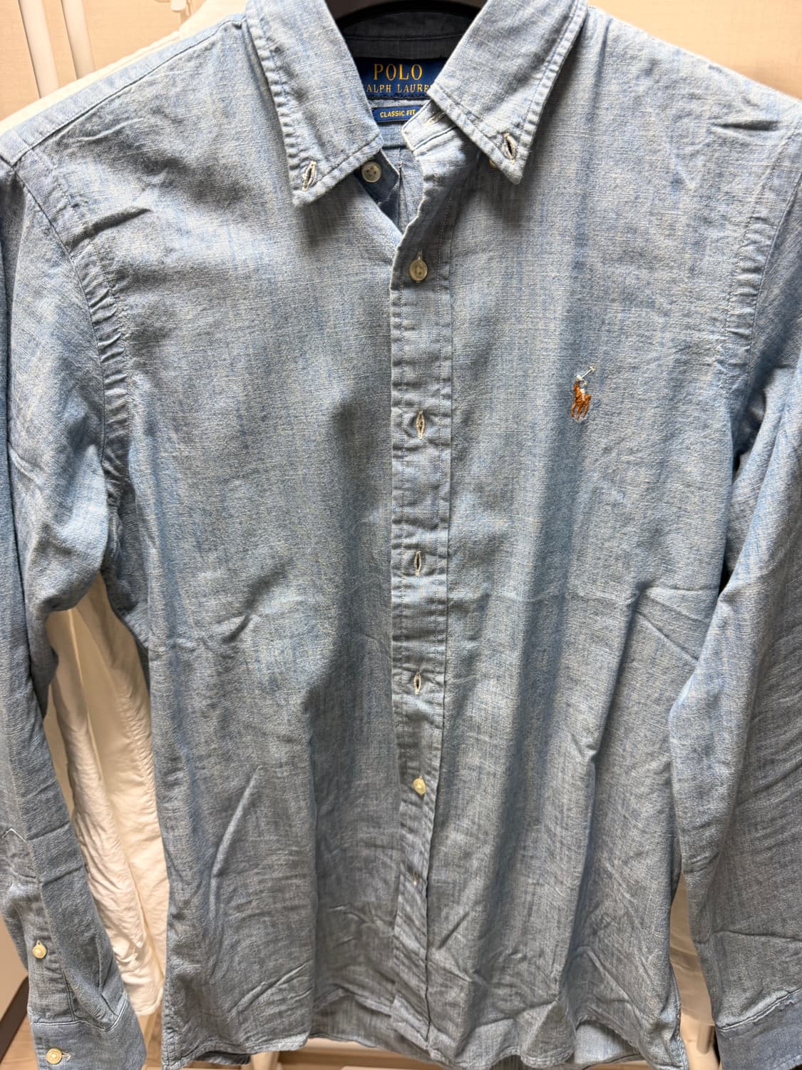 폴로 랄프로렌 셔츠 클래식핏 S(샴브레이,화이트 일괄) 상품이미지1