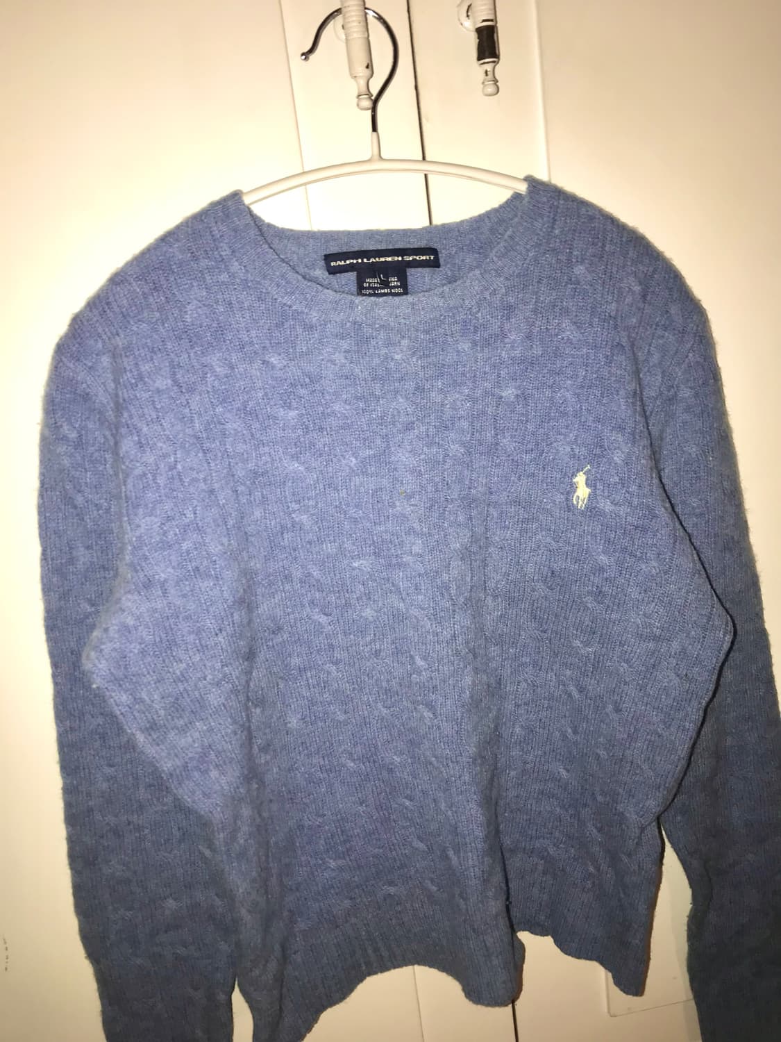 폴로 랄프로렌 울 캐시미어 U넥 니트 스카이블루 상품이미지3