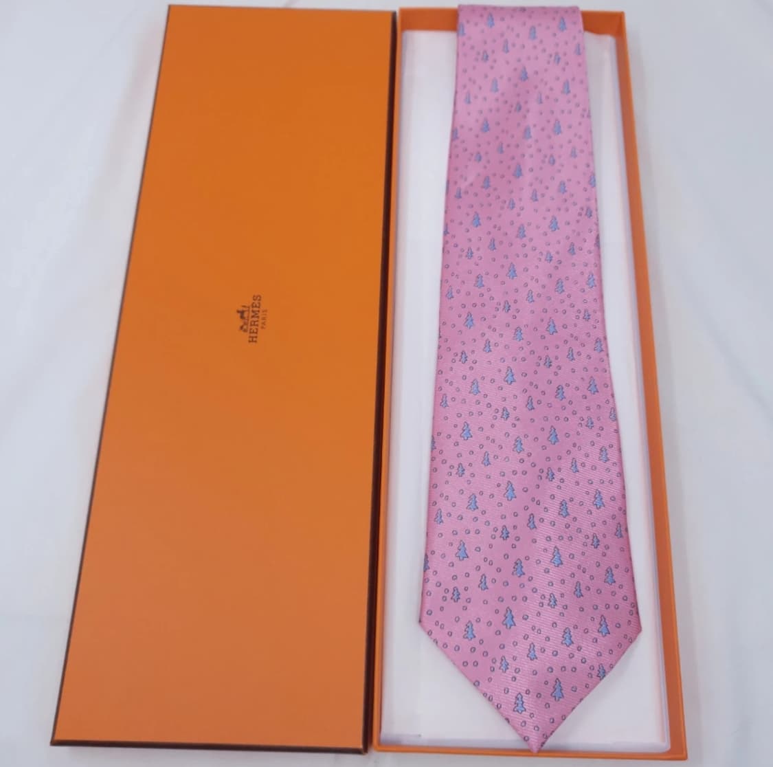 에르메스 핑크 실크 넥타이 (Made in France) 상품이미지4