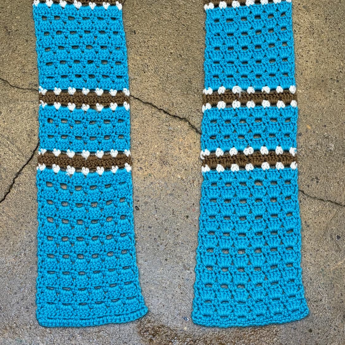 미국 빈티지 니트 스트라이프 핸드메이드 손뜨게 머플러 목도리 상품이미지4