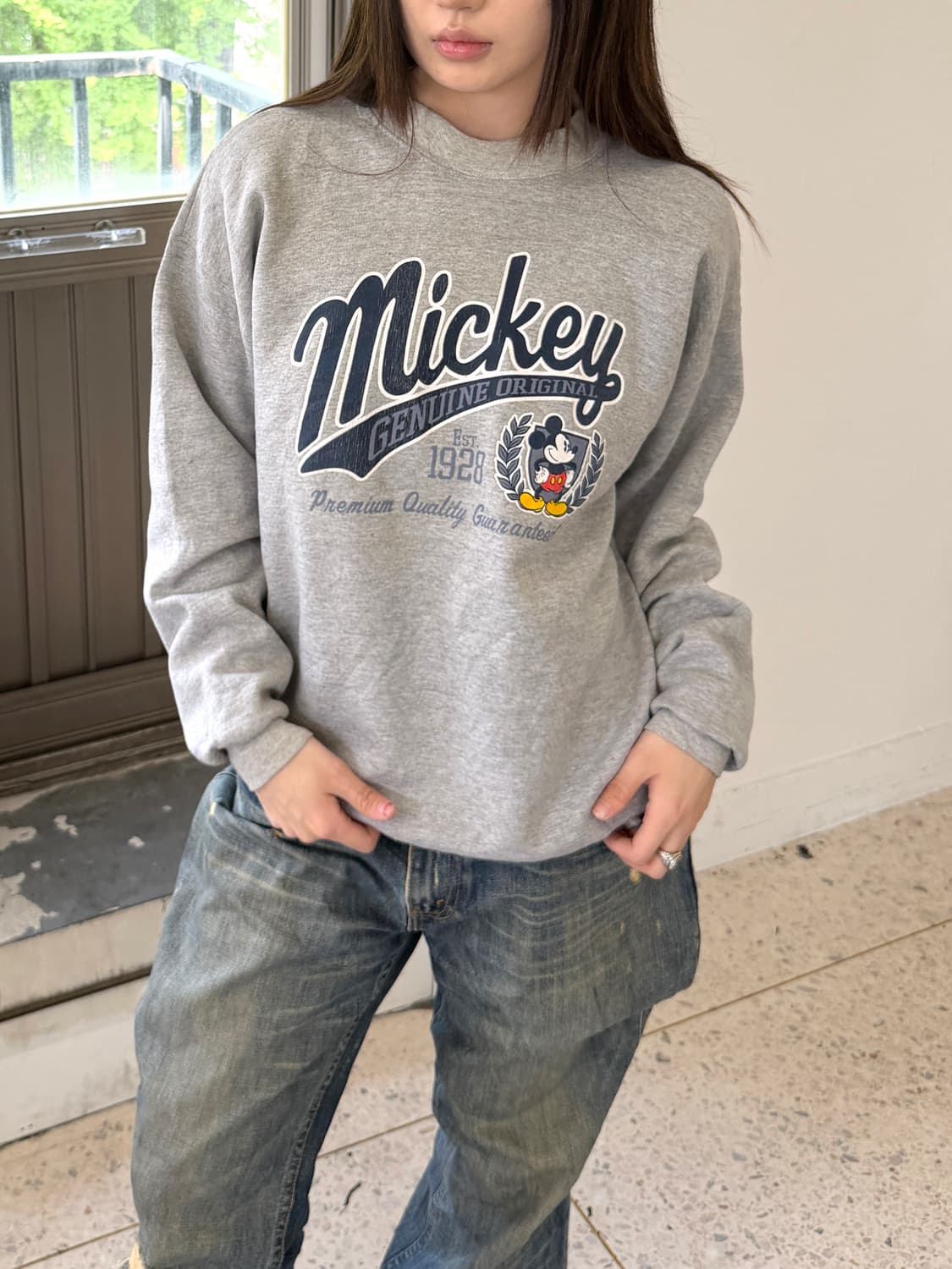 디즈니 미키마우스 맨투맨 그레이 상품이미지2