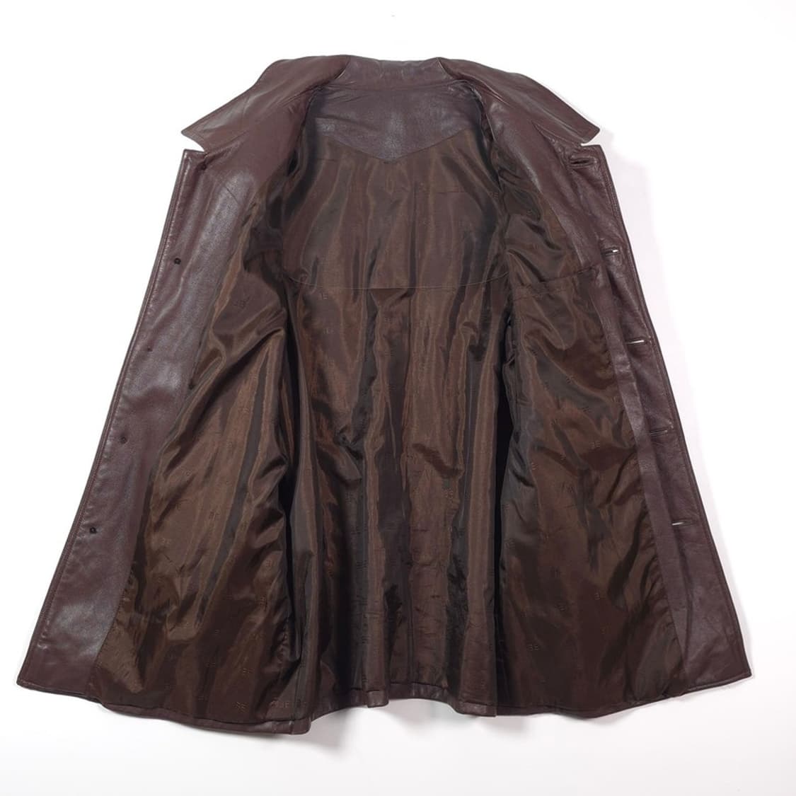 빈티지 브라운 레더 싱글 카 코트 상품이미지6