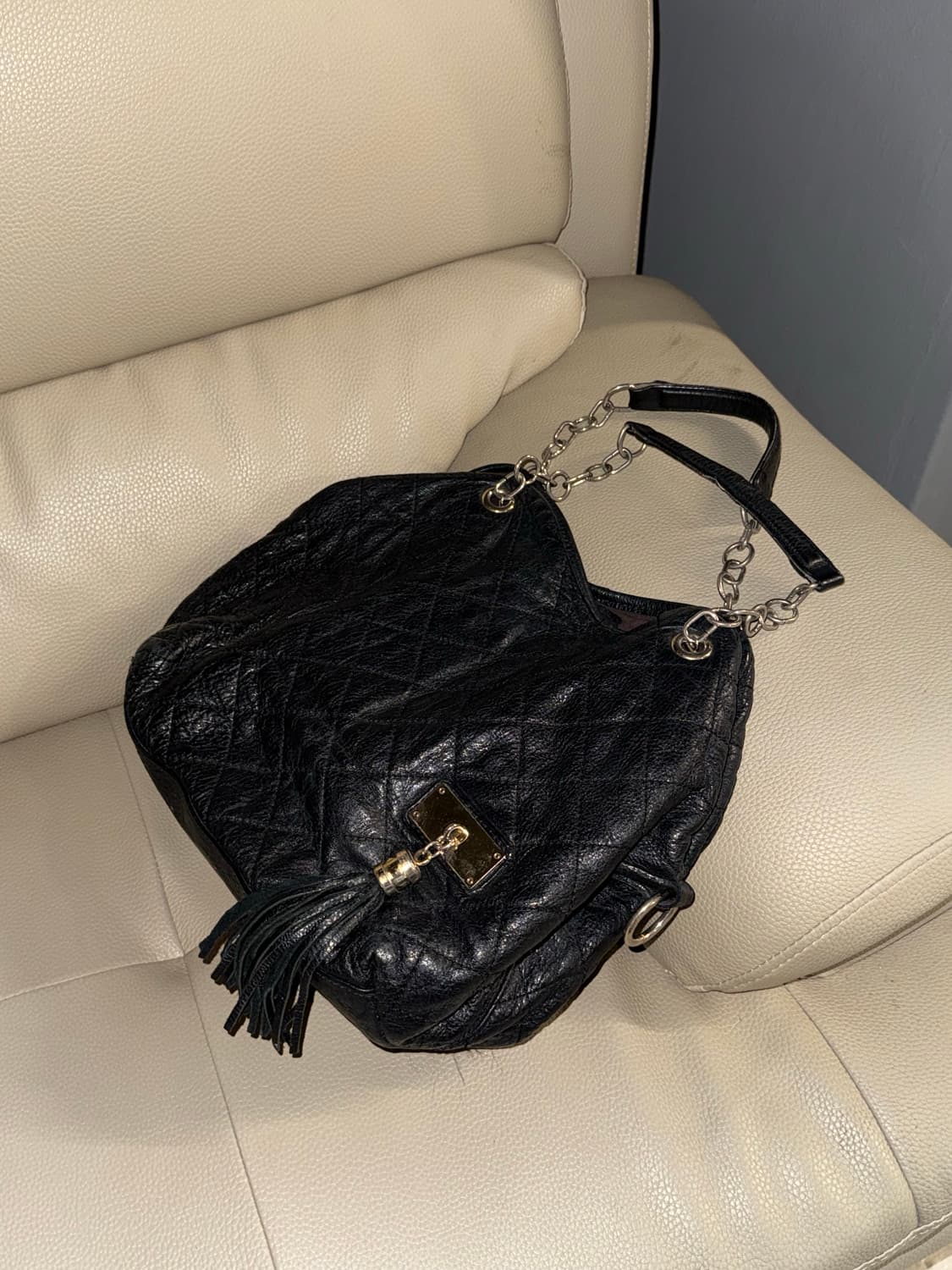 leather tassel detail chain shoulder bag 상품이미지1