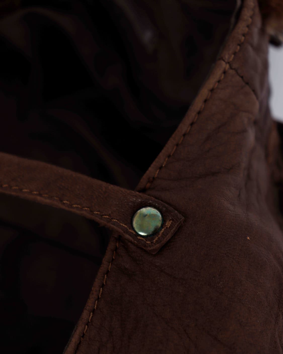 [ONE'S HEART] 브라운 퍼 트리밍 빈티지 레더 숄더백 상품이미지9