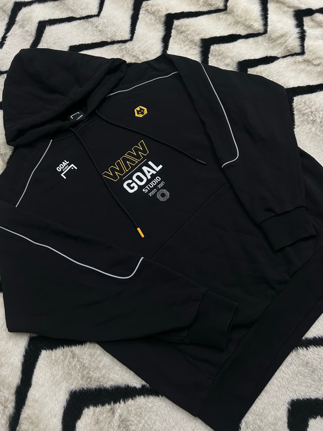 [L]골스튜디오x울버햄튼 오버핏 후드/블랙 상품이미지3