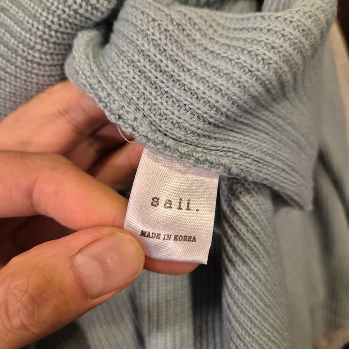 M 민트색 니트 상품이미지4