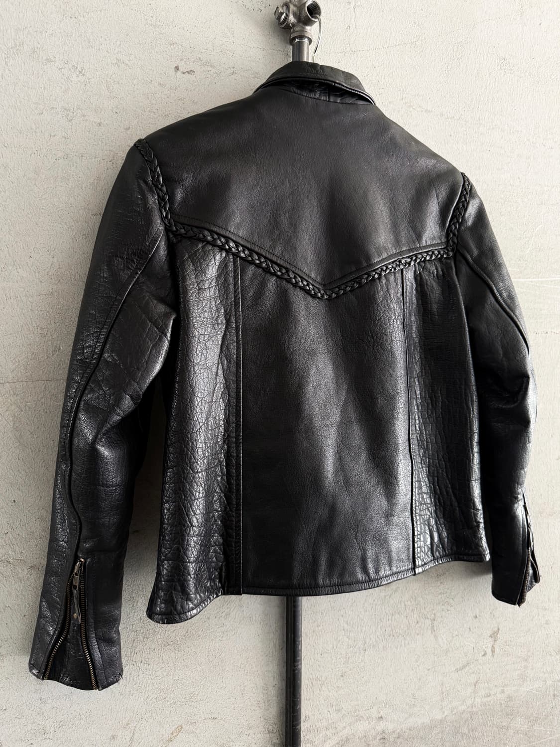 90s Vintage Cowhide Leather Biker Jacket 상품이미지8