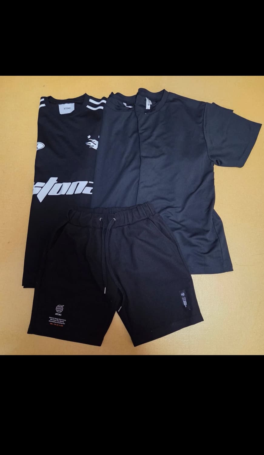 XTONZ 외 블랙 반팔티 반바지 세트 상품이미지1