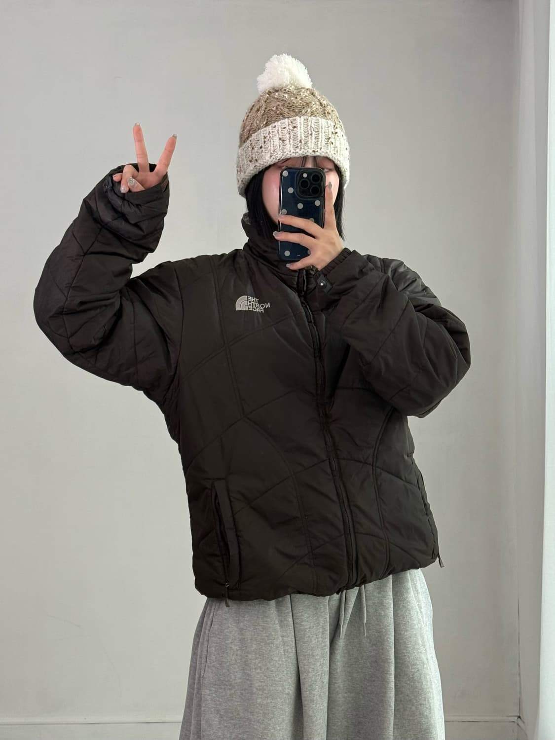 노스페이스 브라운 경량패딩 상품이미지3