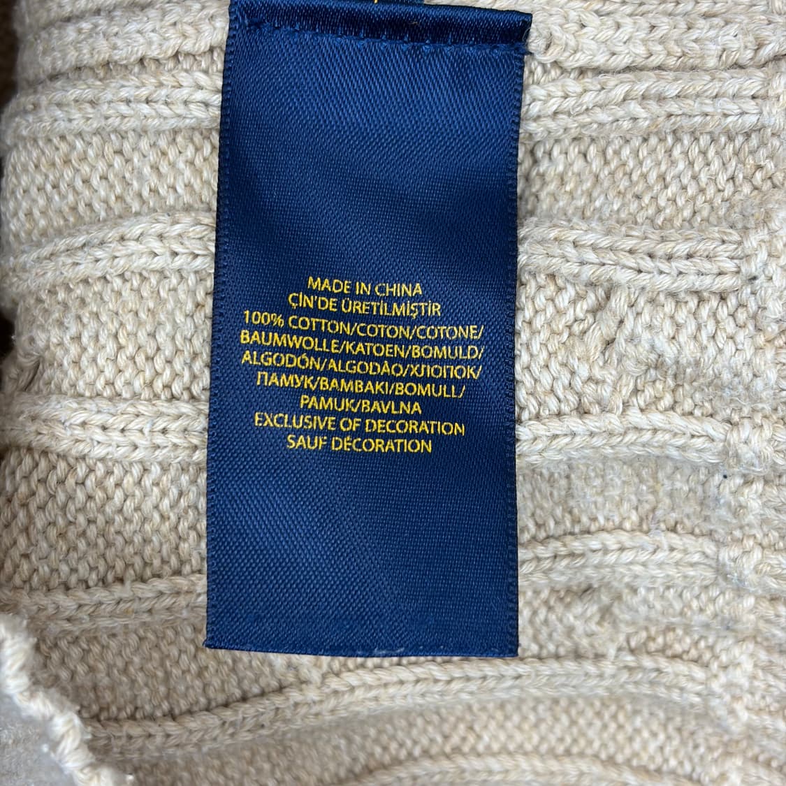 폴로 랄프로렌 브이넥 꽈배기 니트 티셔츠 상품이미지5