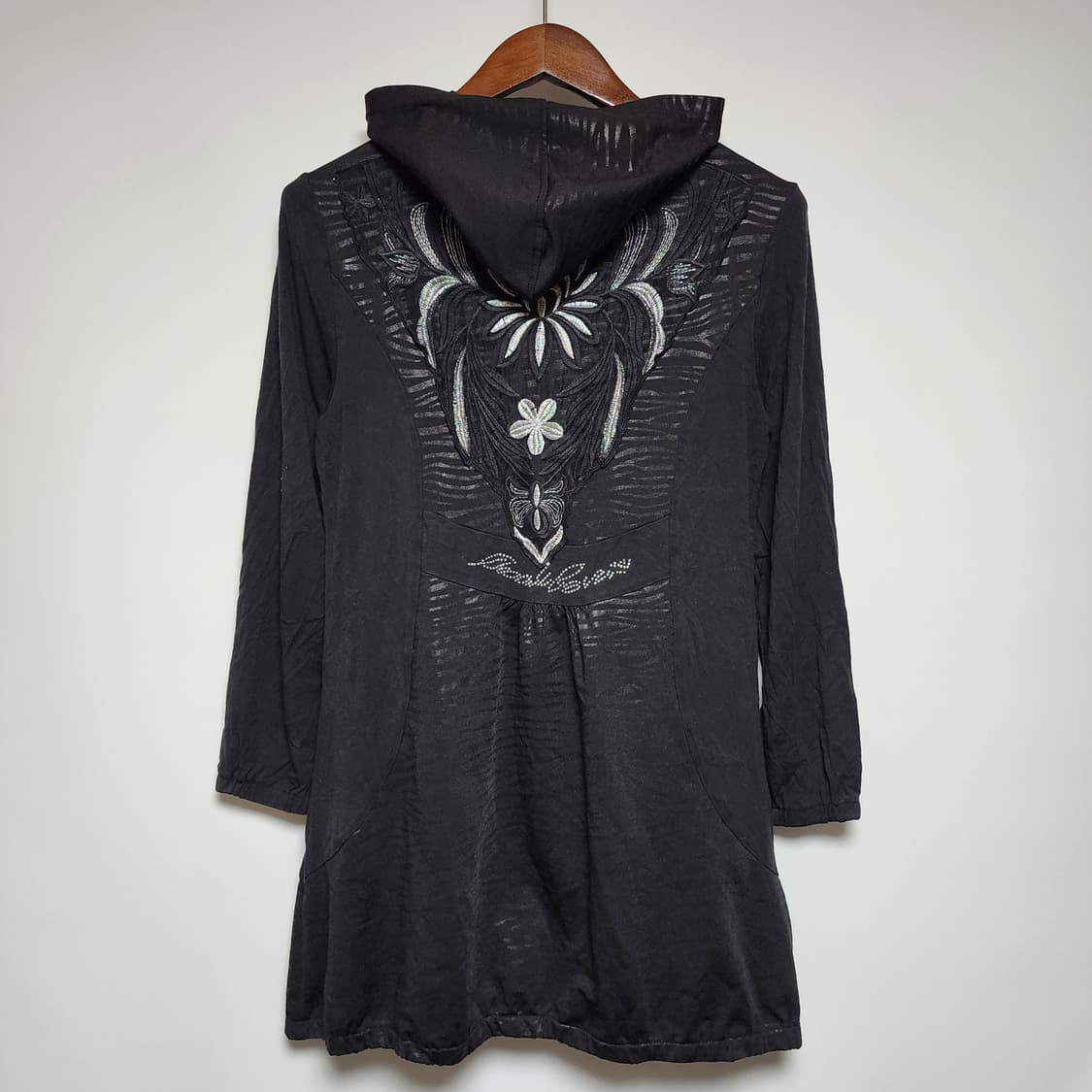 Y2k 고딕펑크 지뢰계 다크웨어 롱 후드 슬리브 상품이미지3