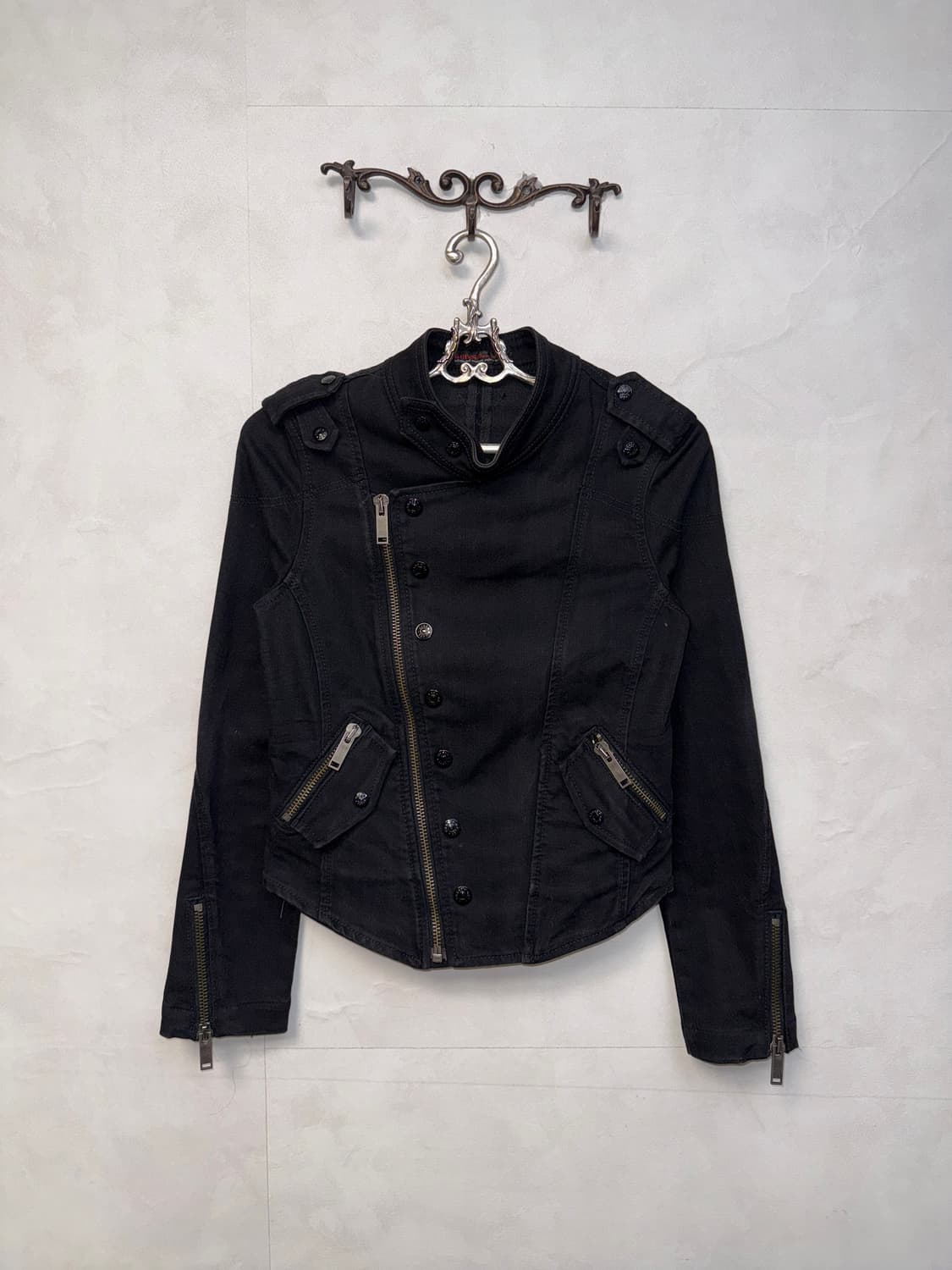 Guess black button slim rider jacket  상품이미지1