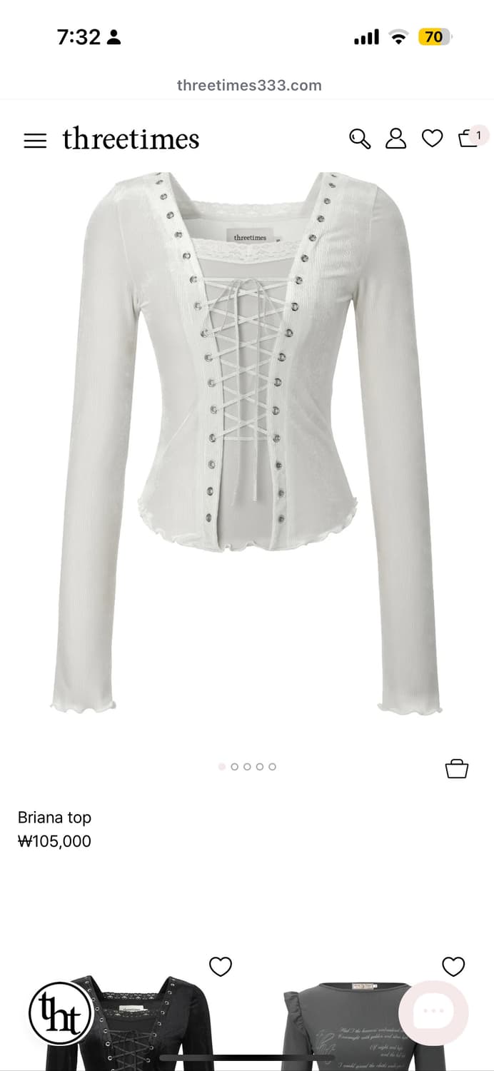 쓰리타임즈 브리아나 탑 구해요..! 상품이미지1