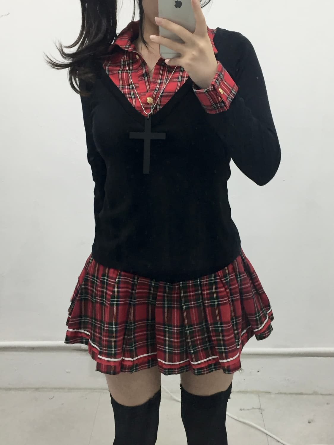 코디셋 ! 데스노트 미사깔 펑크 타탄체크 코디셋 상품이미지2