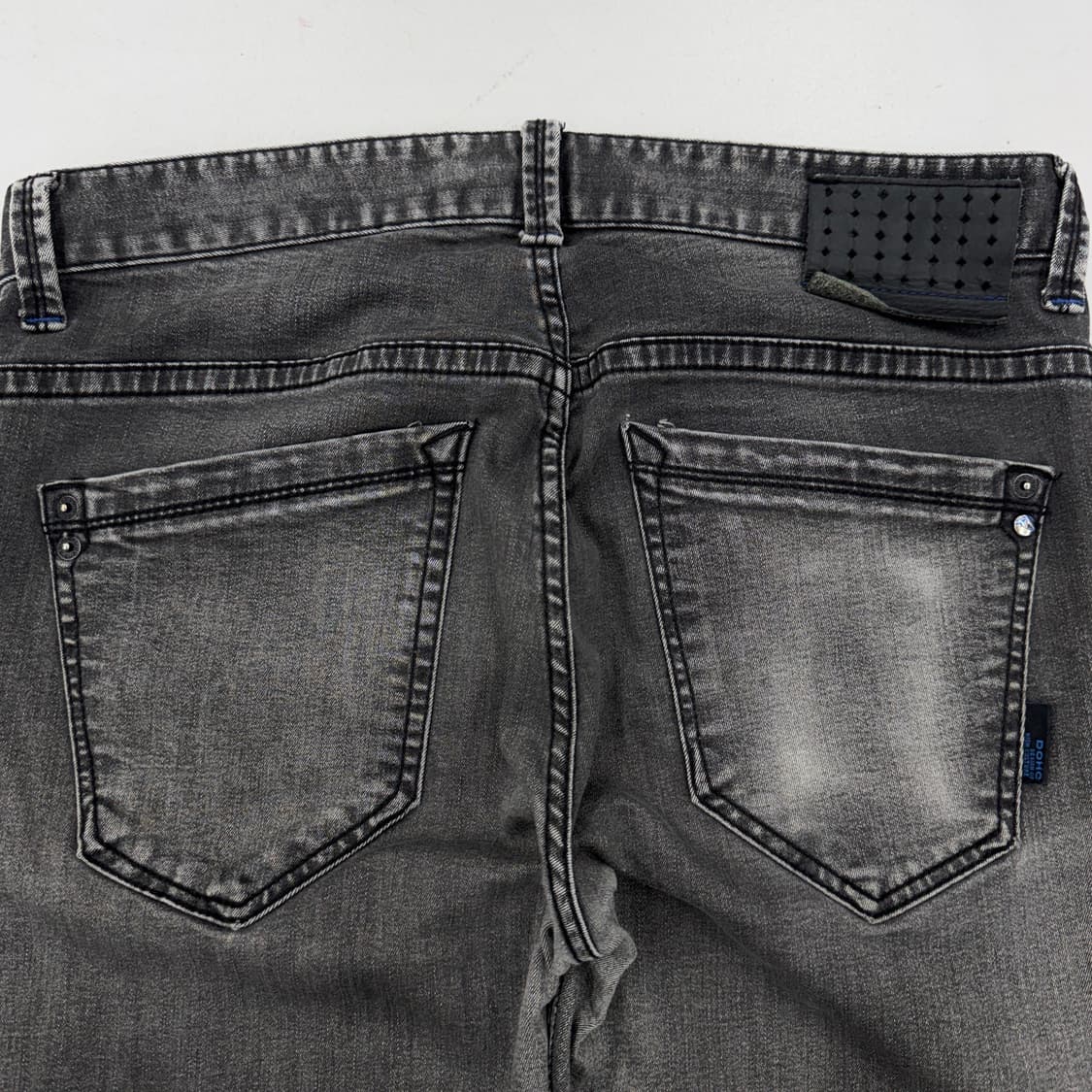 DOHC 빈티지 흑청 워싱 새깅 데님팬츠 상품이미지5