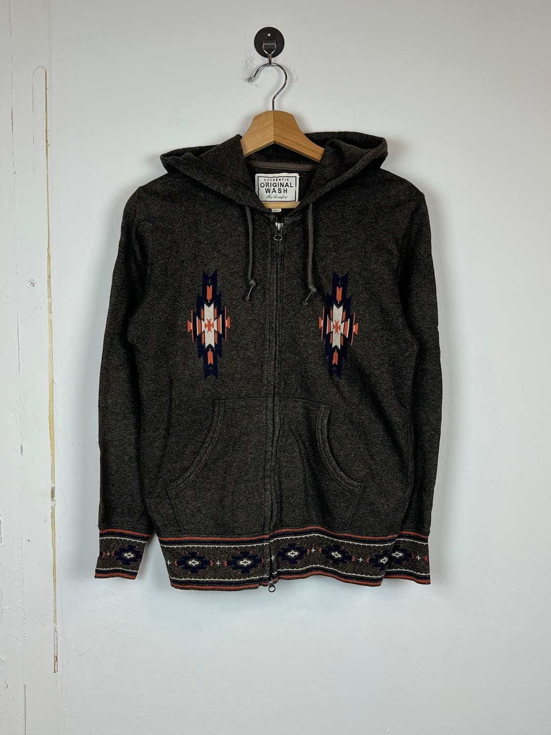 Authentic Original Wash 패턴 후드 집업 S 상품이미지1