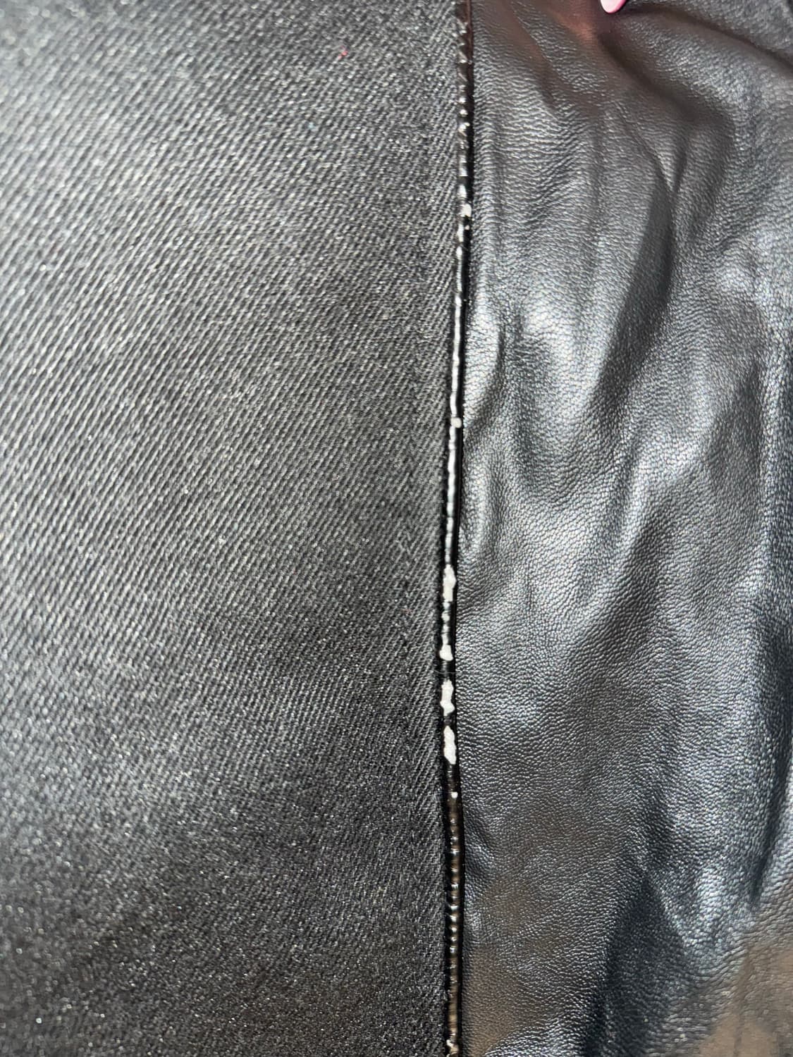 Ozz Croce 벨티드 디테일 레더 포인트 하이넥 자켓 상품이미지8