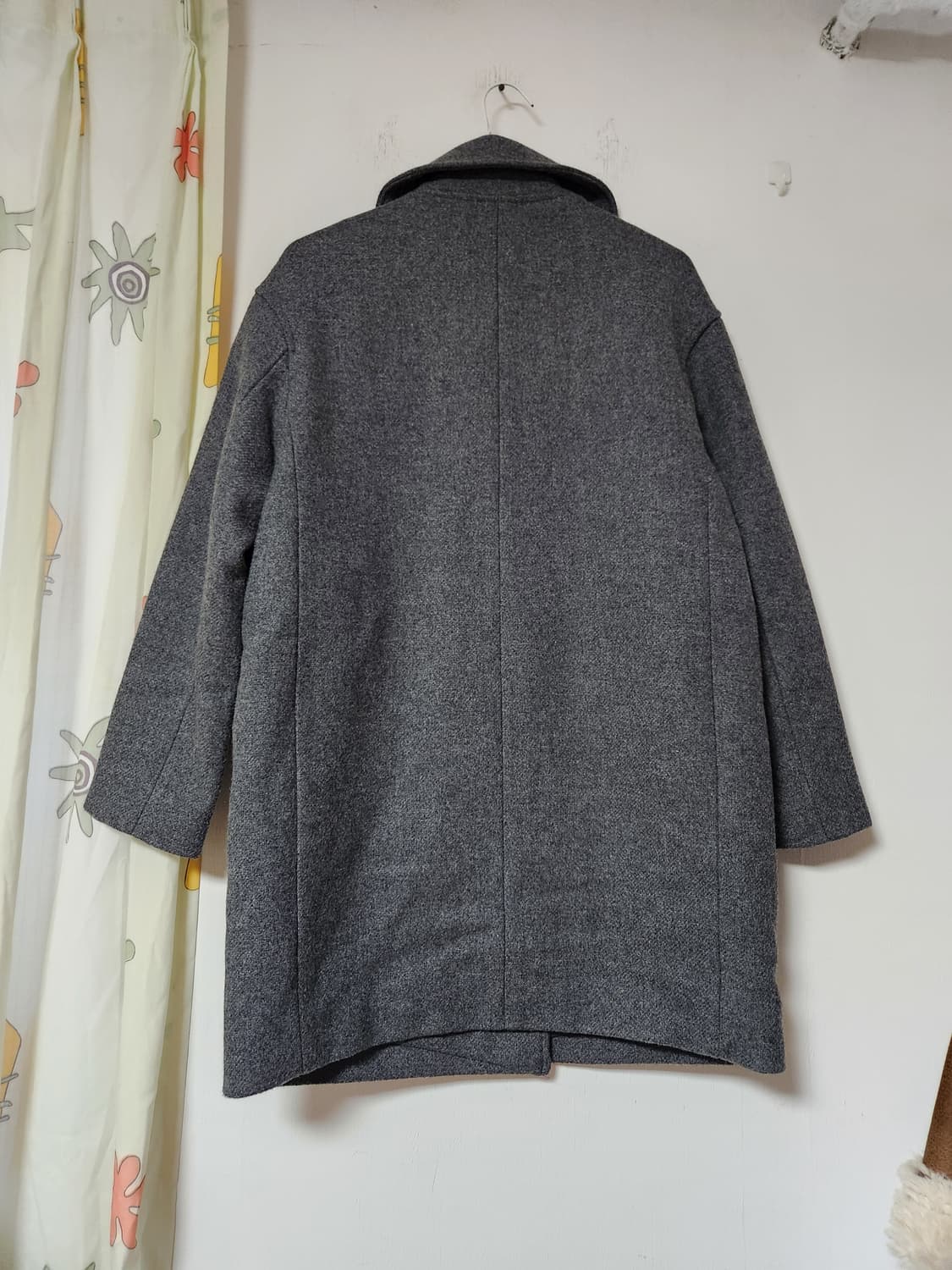 빈티지 더블 버튼 모직 반코트 자켓 회색 F 상품이미지2