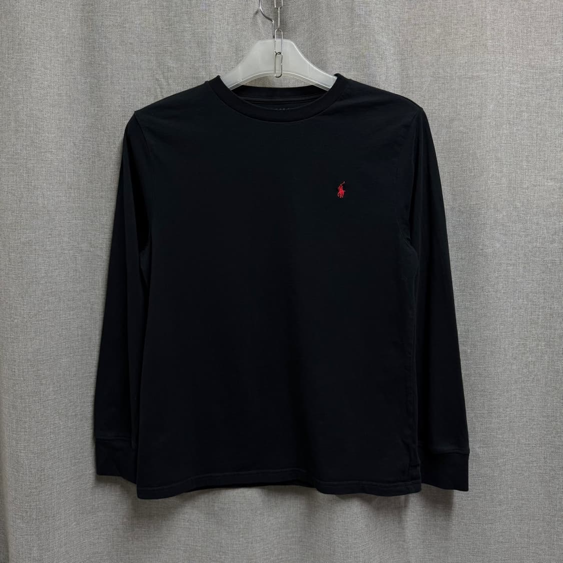 [160/L] 폴로 랄프로렌 베이직 블랙 라운드 긴팔 티셔츠 상품이미지1