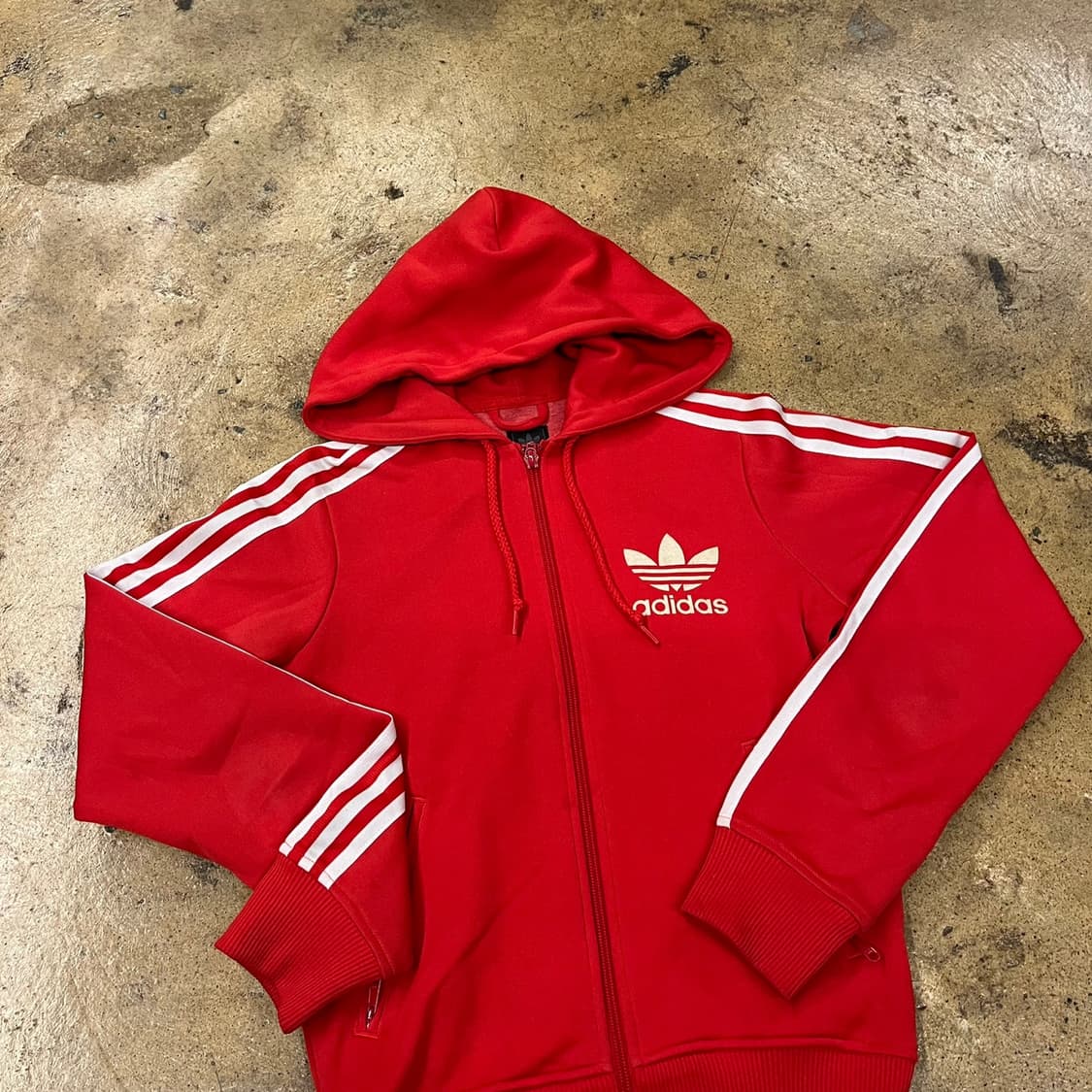 아디다스 레드 후플 플락 후드집업 져지 85 상품이미지1