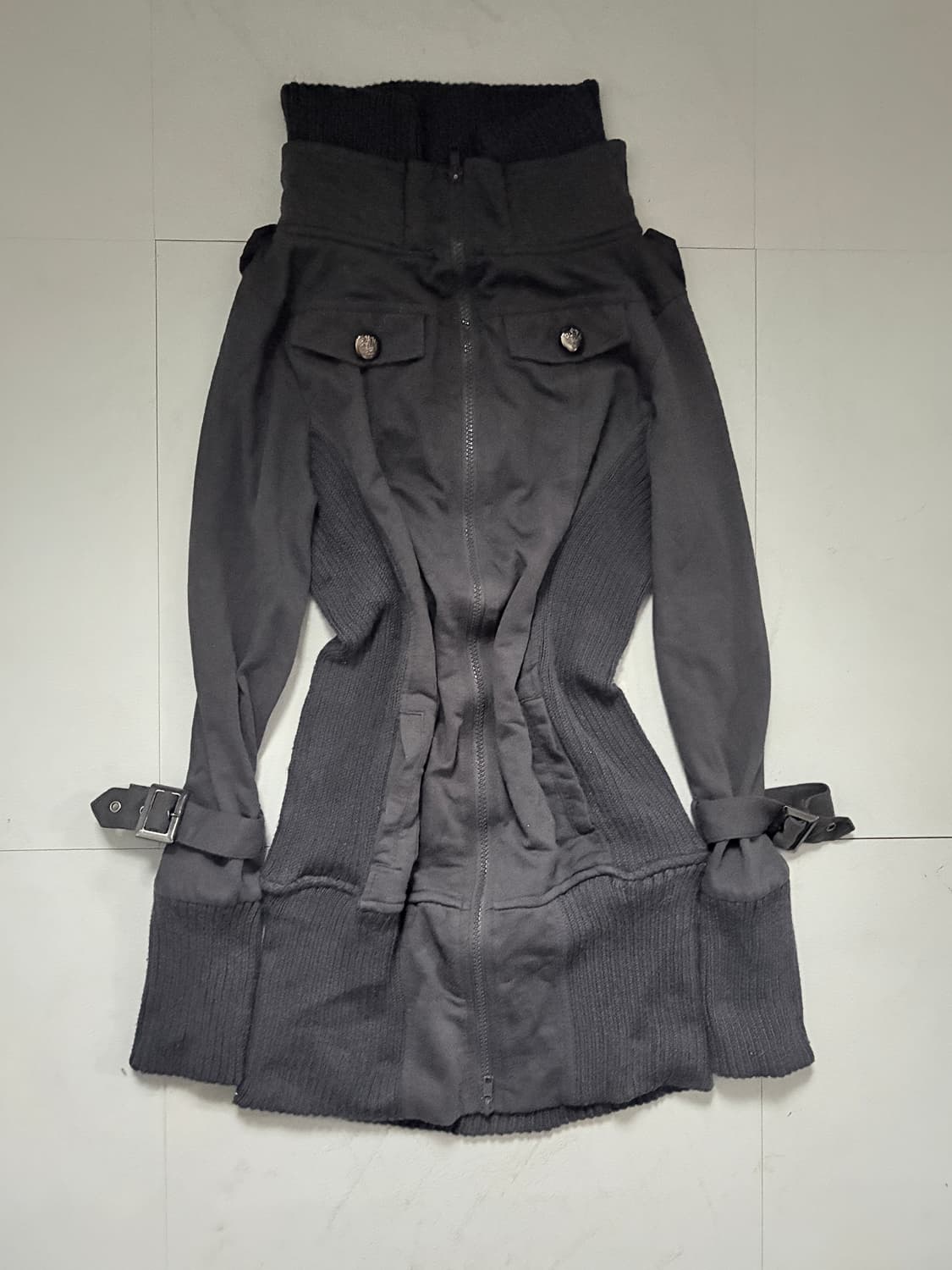 • charcoal gray pocket two-way zipup 상품이미지1