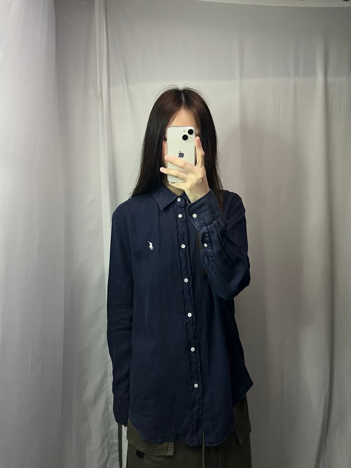 폴로 랄프로렌 린넨 셔츠 S #csz372 상품이미지1