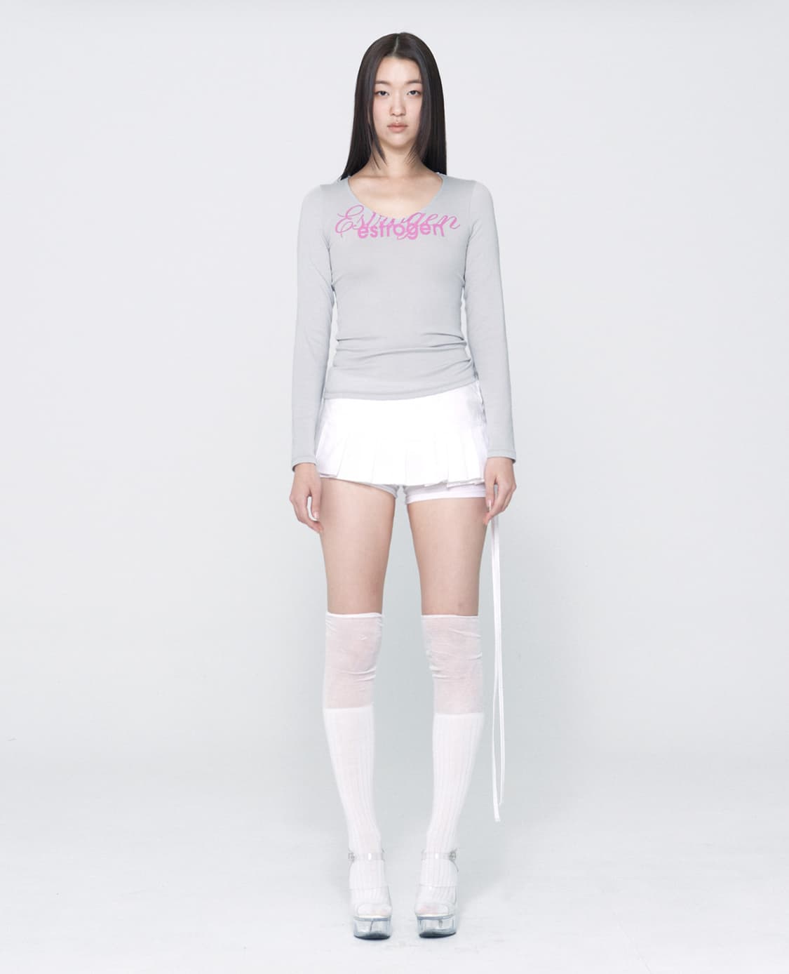 Estrogen lettering top (Gray) 상품이미지1