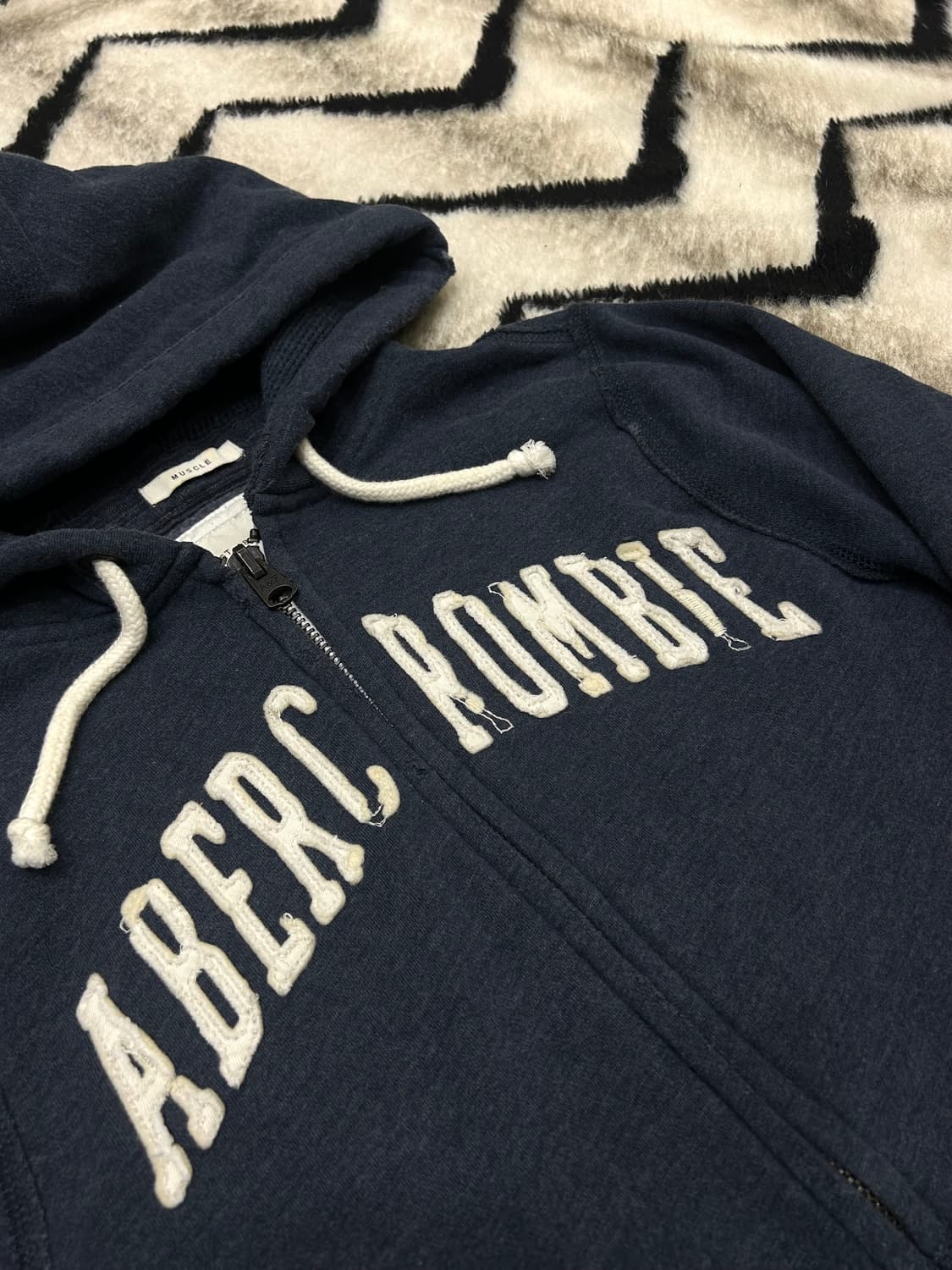 [M]아베크롬비 그런지 후드집업/네이비/기모 상품이미지1