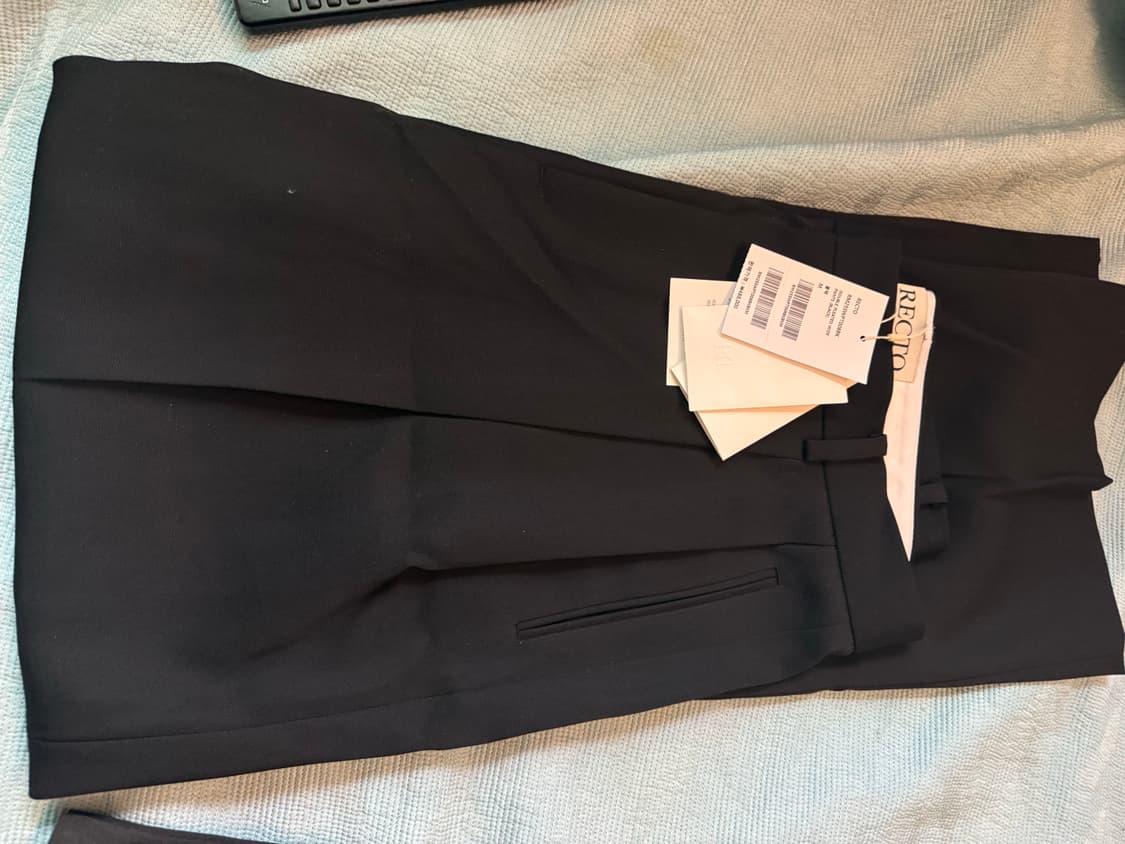 렉토/double pleated wide pants/블랙/M 상품이미지1