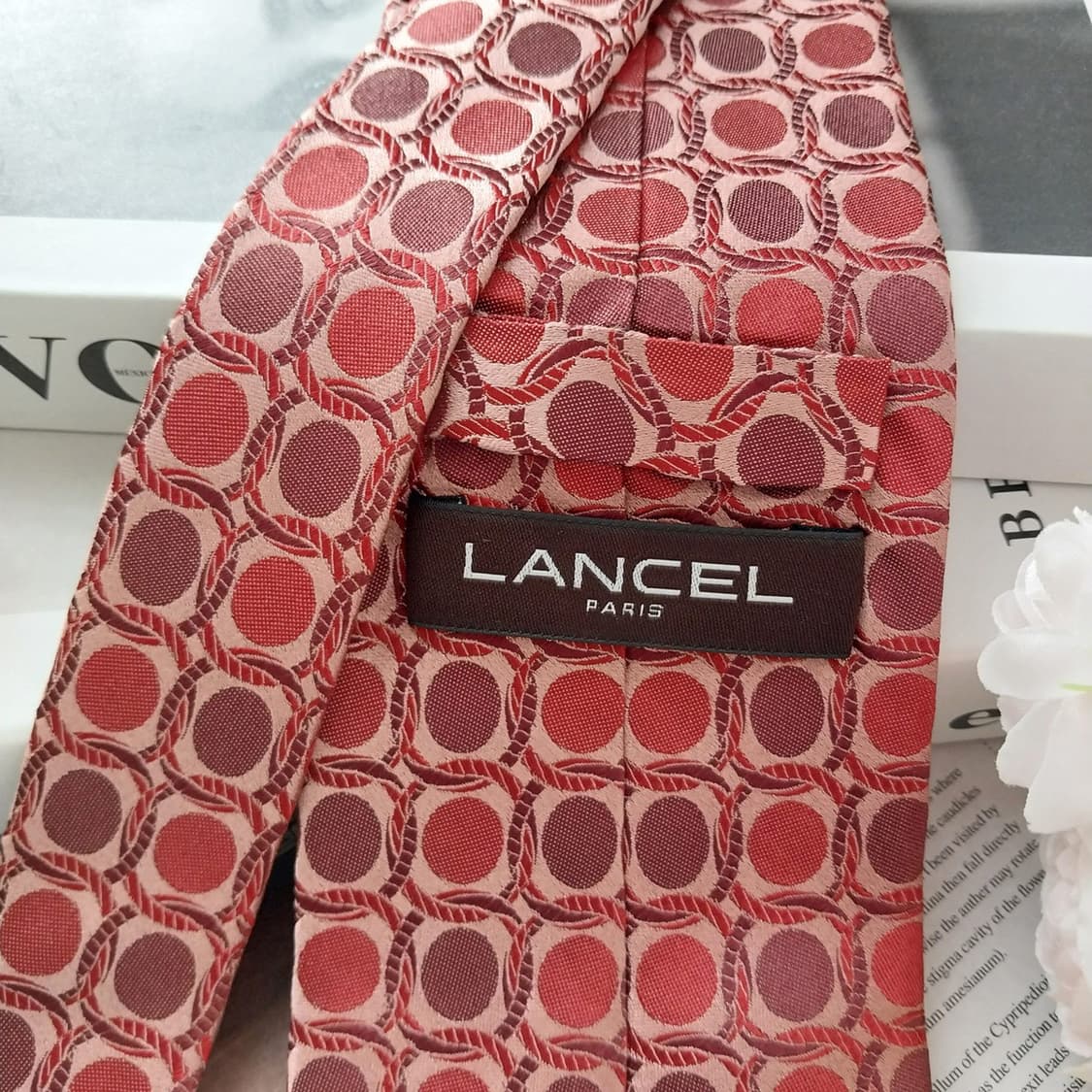 란셀 실크 레드 서클 패턴 넥타이 9.7cm A+등급  K1208
 상품이미지5