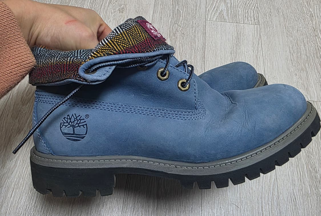 팀버랜드 롤탑 스웨이드 블루 앵클부츠 (255~260) 상품이미지5