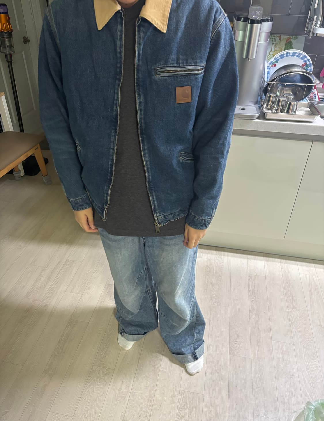 칼하트 WIP Og 디트로이트 자켓 블루 더스티 해밀턴 브라운 M 상품이미지5