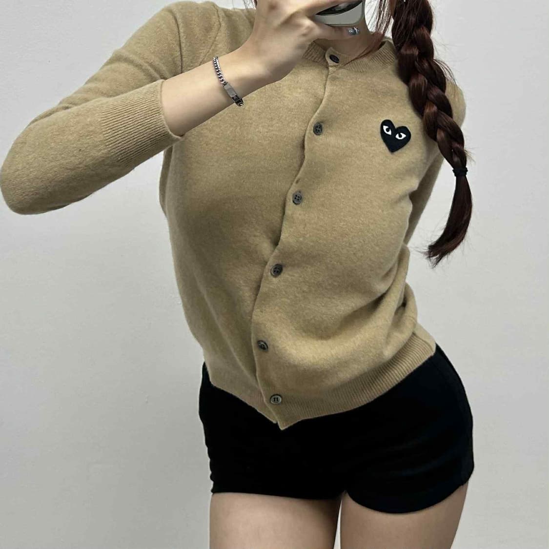꼼데가르송 블랙와펜 걸즈 니트 가디건(L) 상품이미지2