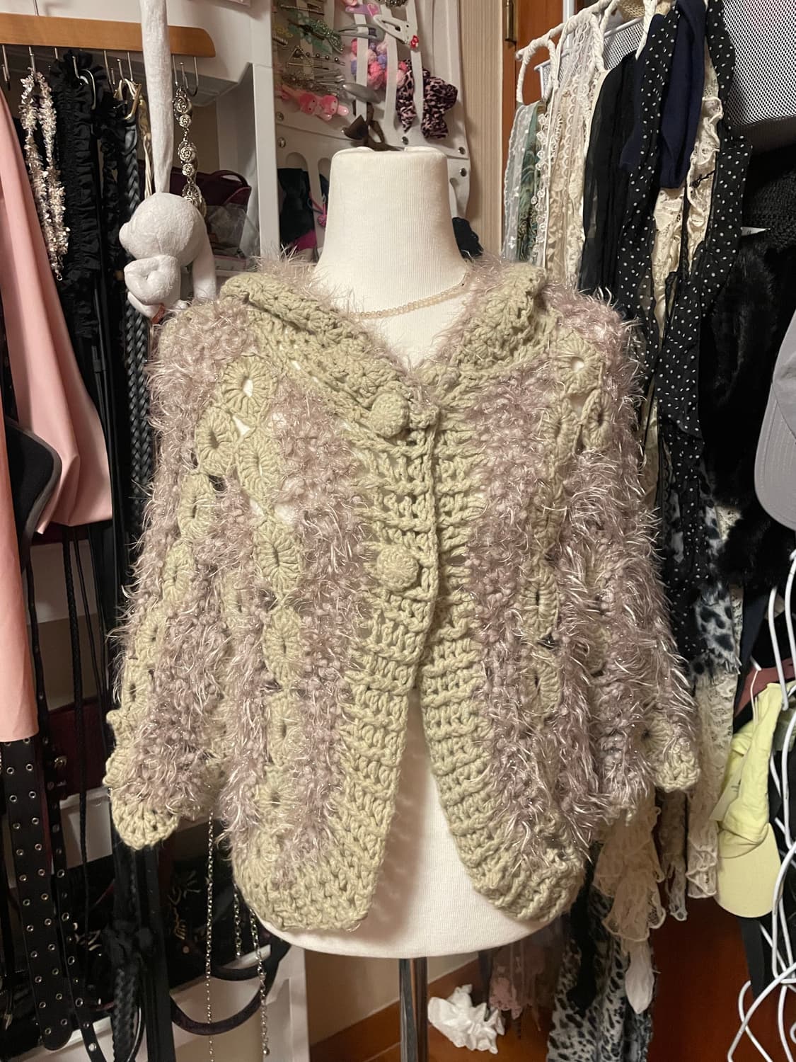 모리 뜨개 후드 가디건 상품이미지1