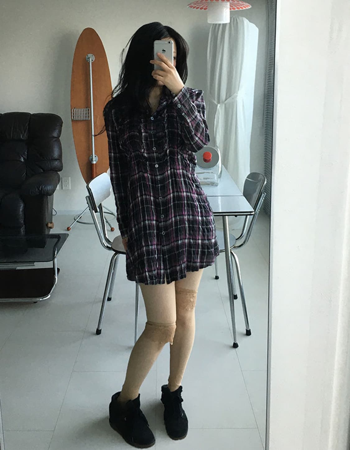 plaid frill shirt dress 상품이미지2