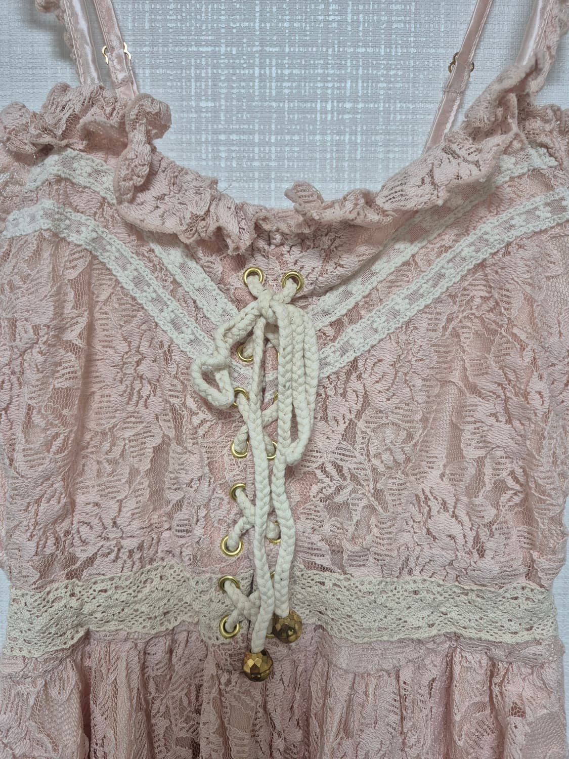 리즈리사 초고전템 히메갸루 딸기우유 자수레이스 원피스 상품이미지5