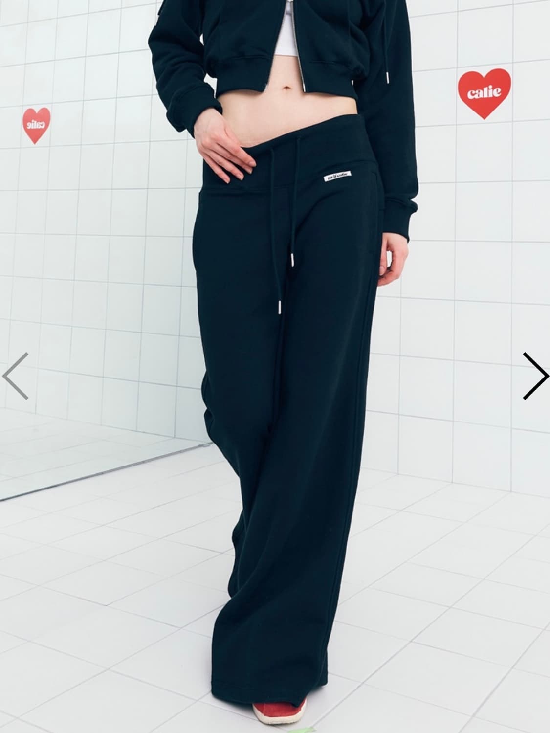 에즈이프캘리 CALIE HEART PANTS BLACK 상품이미지1