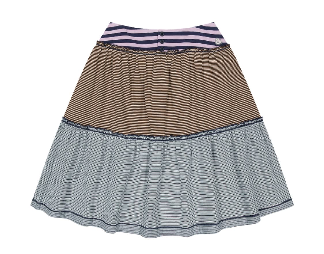 코이세이오 컬러드 스트라이프 미디 스커트 퍼플 상품이미지1