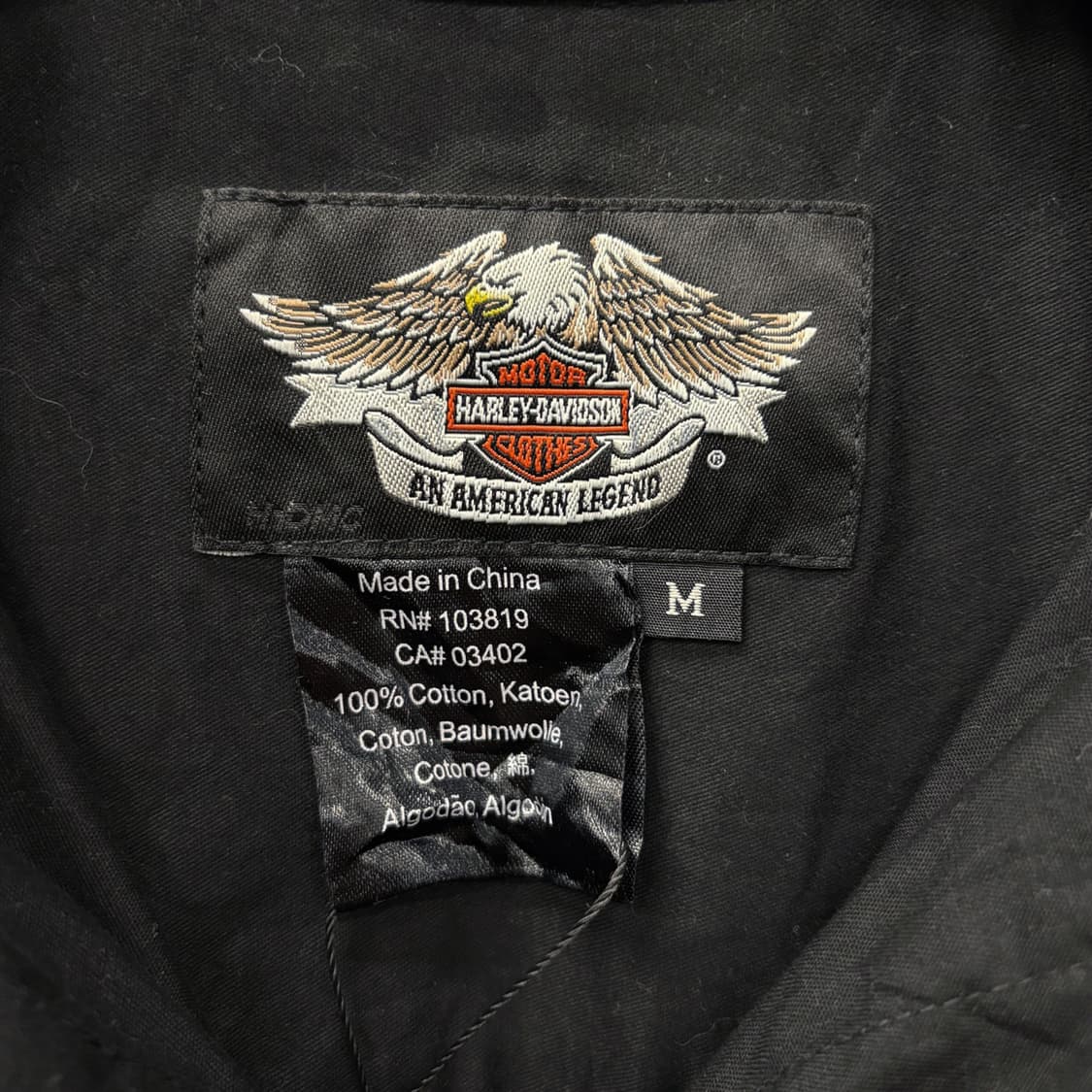 00s 할리데이비슨 Y2K 스티치라인 스컬모티브 그래픽 워크셔츠 N278 상품이미지6