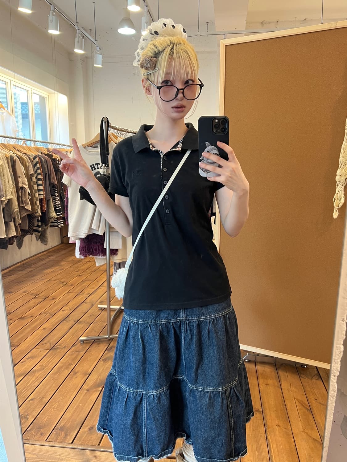 버버리 블랙 카라 반팔티  상품이미지1