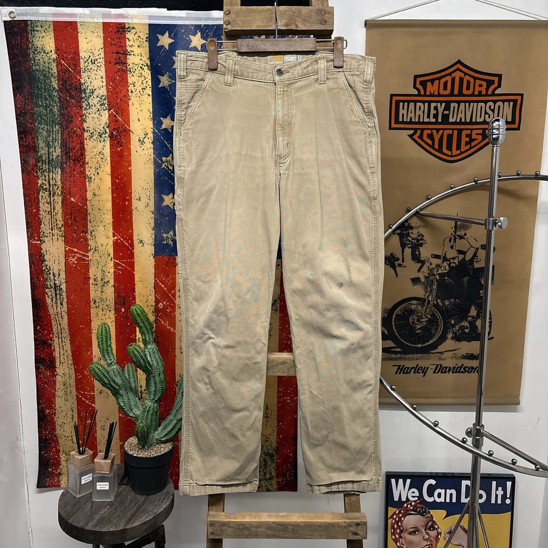 칼하트 릴렉스핏 스패너포켓 코튼캔버스 워크팬츠 N566 상품이미지1